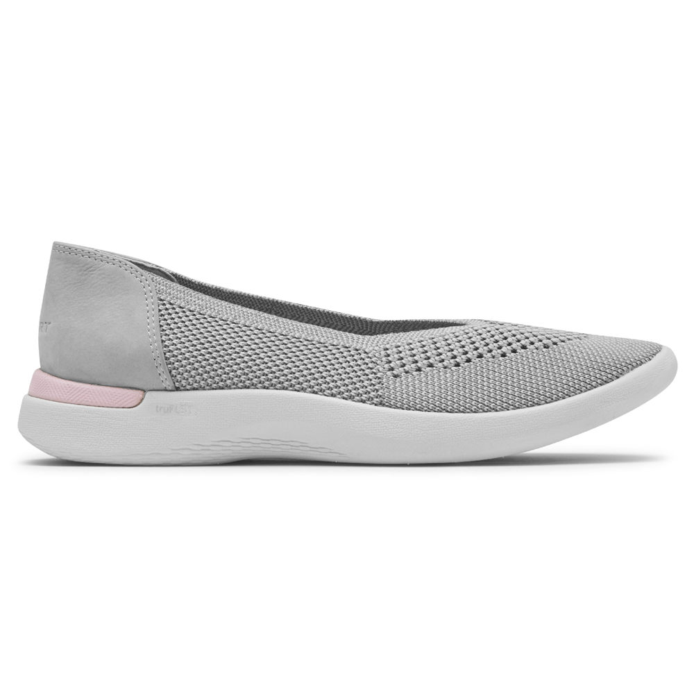 Rockport Womens truFLEX Fly Knit Ballet - Flats Grey - PRB312640